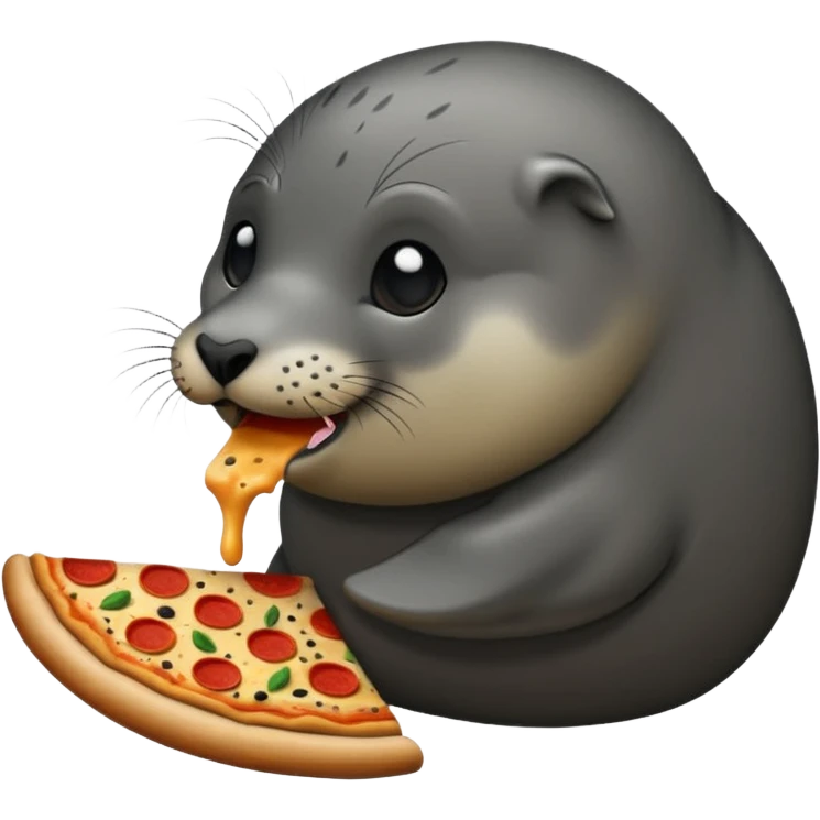 Seal eating pizza emoji