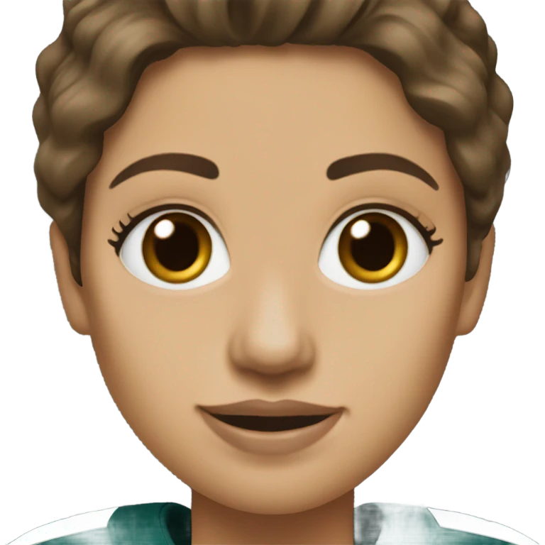 Philadelphia eagles fan, white woman with brown hair and brown eyes emoji