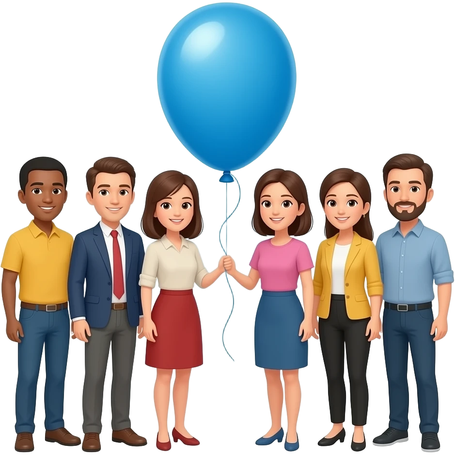 People with Blue Balloon emoji