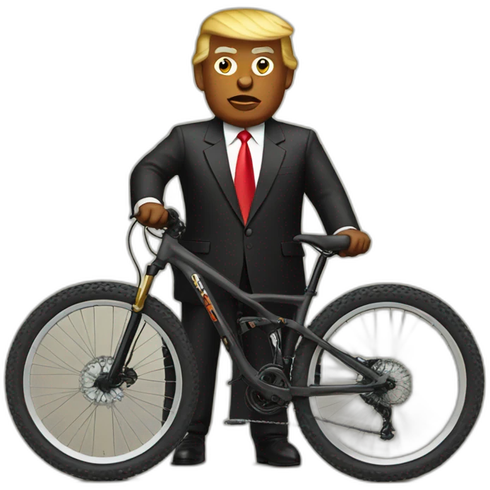 Black Donald Trump mountain bike emoji