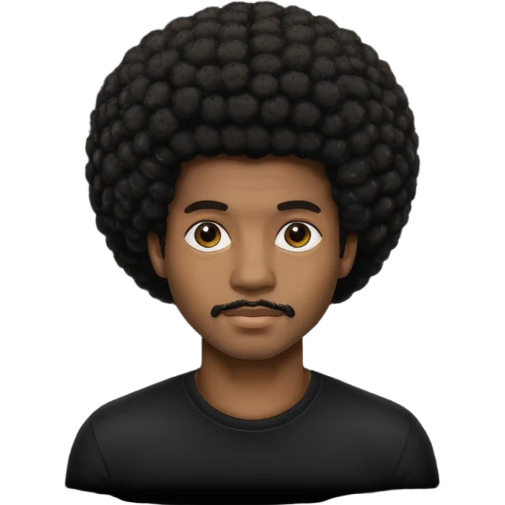 black model man afro black shirt emoji