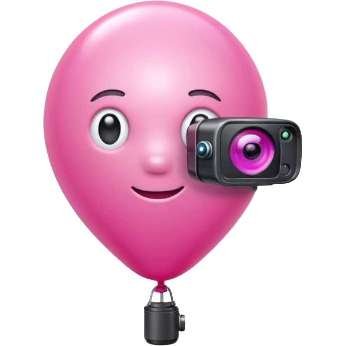 A balloon with a thermal camera effect, pink color emoji