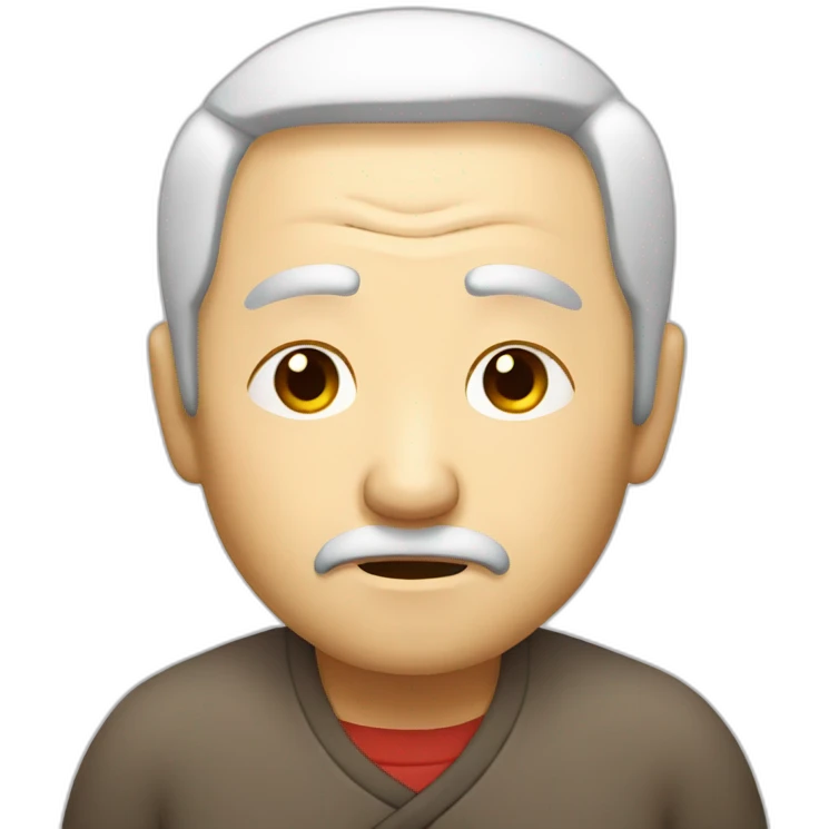 Chinese old guy very sleepy emoji