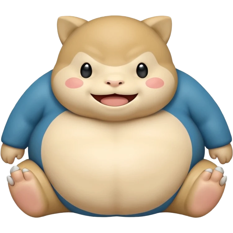 Quiero emoji de Snorlax de pokemongo comiendo emoji