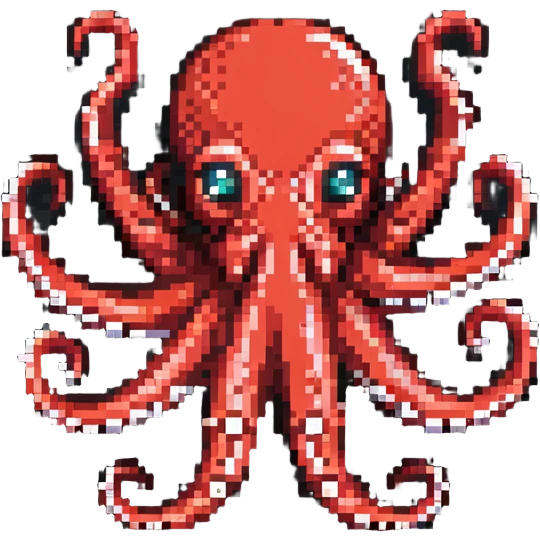 red octopus with eight tentacles emoji
