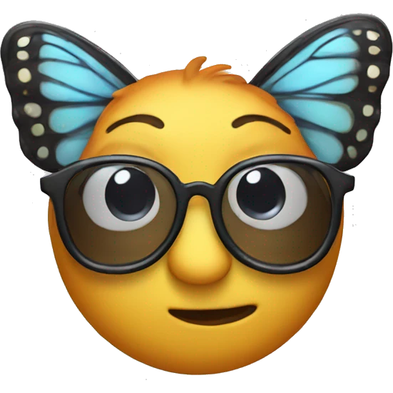 butterfly wearing glasses emoji