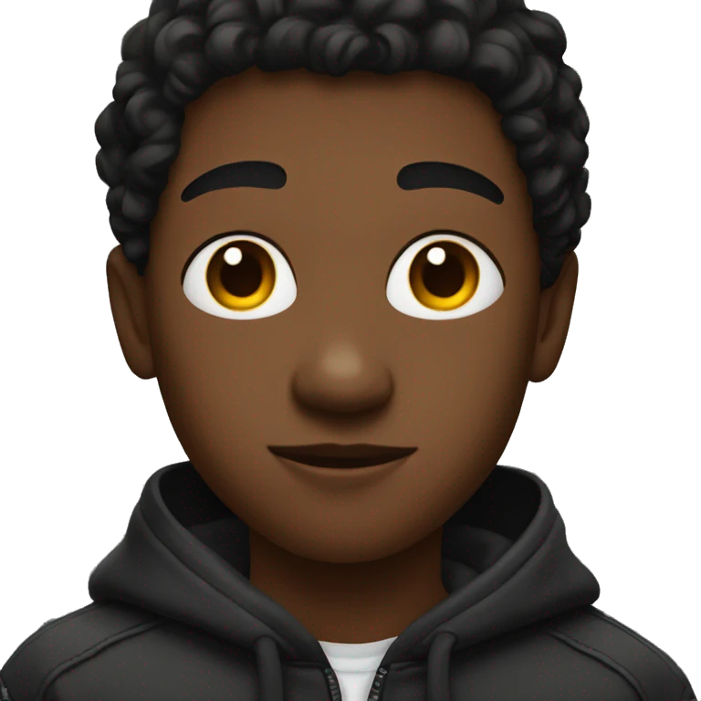 black teen memoji with dark wings on his h emoji