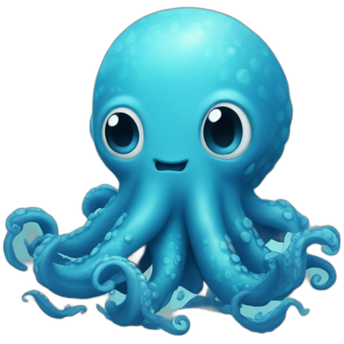 cute blue kraken love emoji