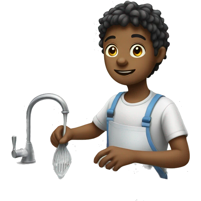 Kid doing dishes  emoji