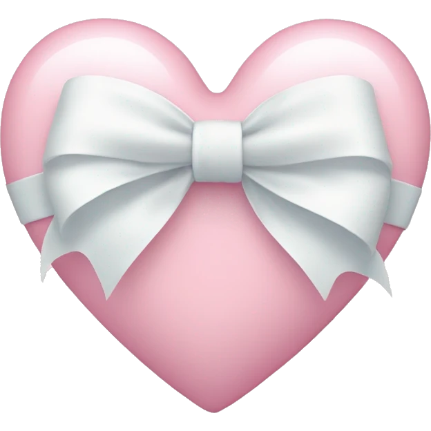 Pastel pink heart with white bow emoji
