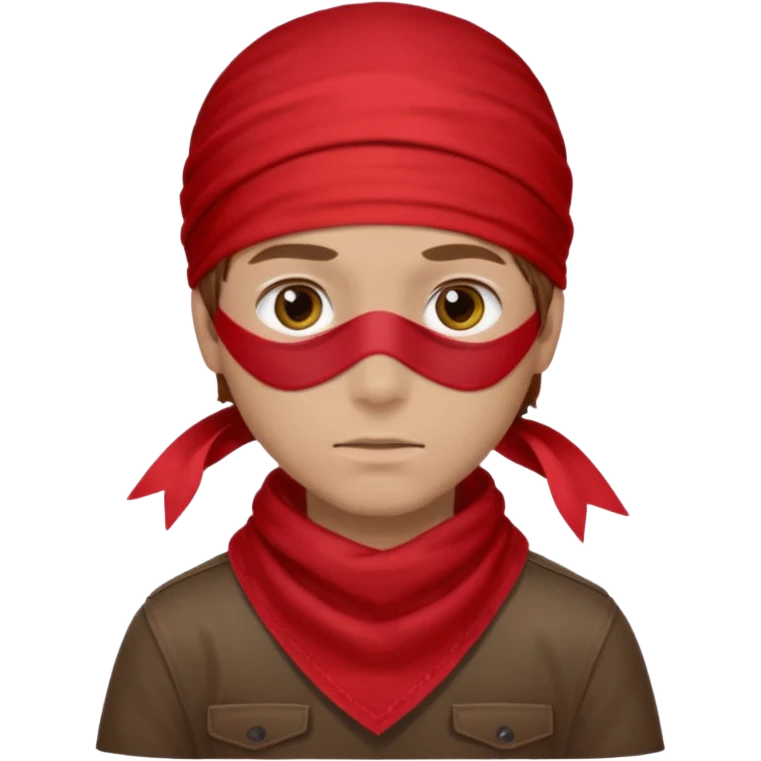 boy eyes covered with red bandana emoji