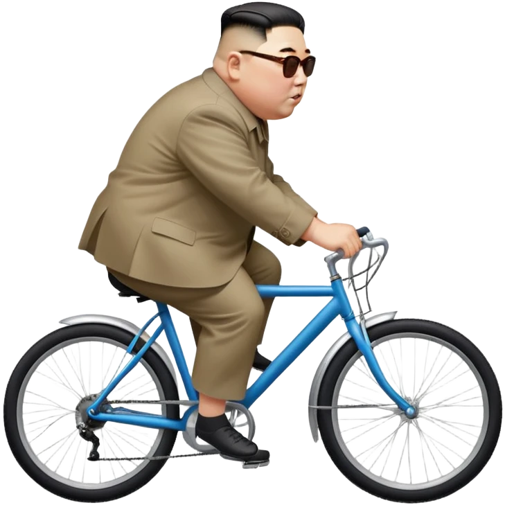 Kim Jong Un riding a bicycle from side view emoji