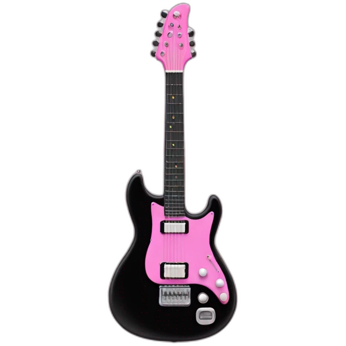 Black guitar with a thin coquette pink bow  emoji