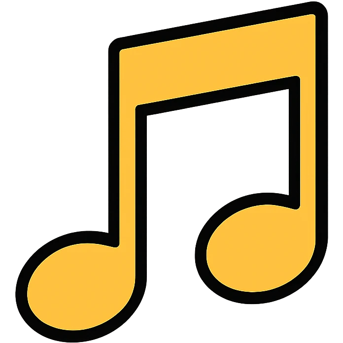 music icon in gold and black emoji