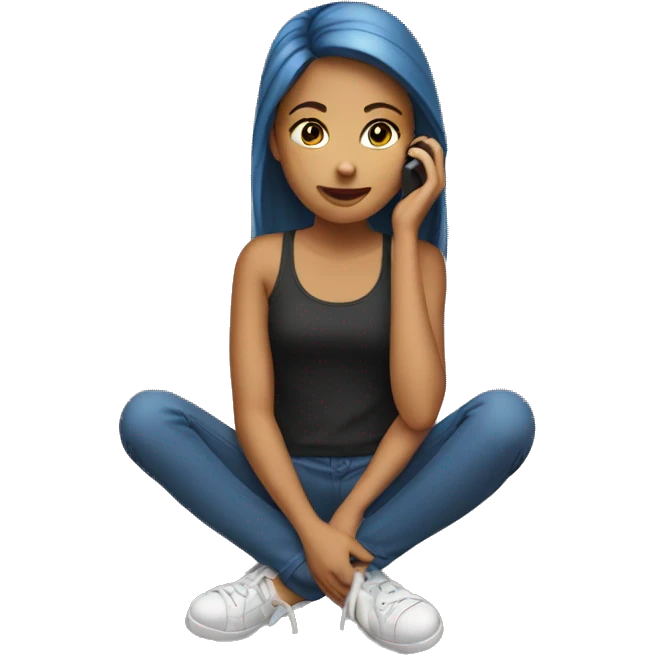 Girl sitting on her phone emoji