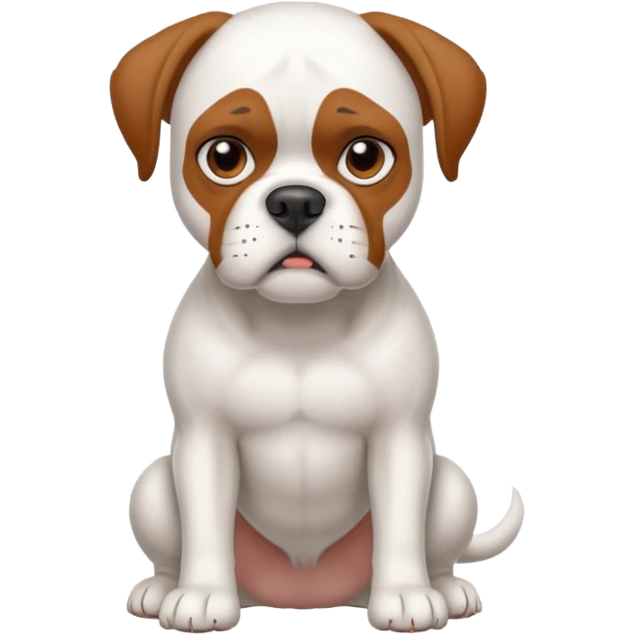 White boxer dog emoji