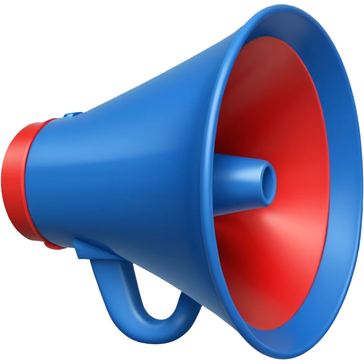 Megaphone in blue (#00A3E0) and red (#F9423A)  emoji