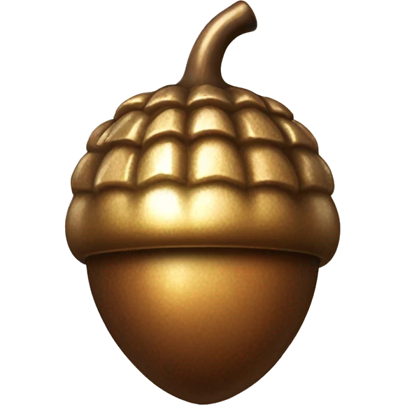 shiny Bronze Acorn with stem  emoji