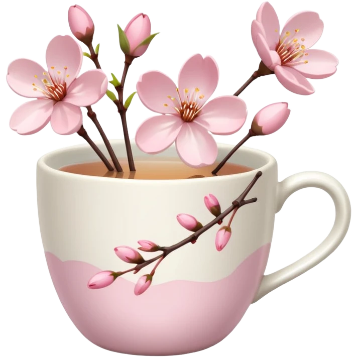 Cute Pastel pink Cherry Blossom  Tea emoji