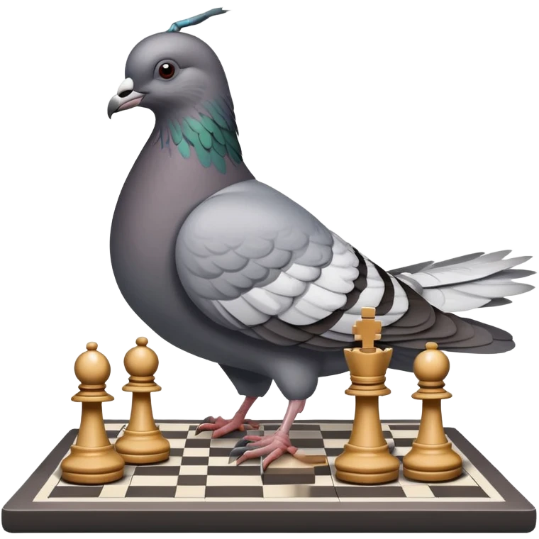 Pigeon playing chess emoji