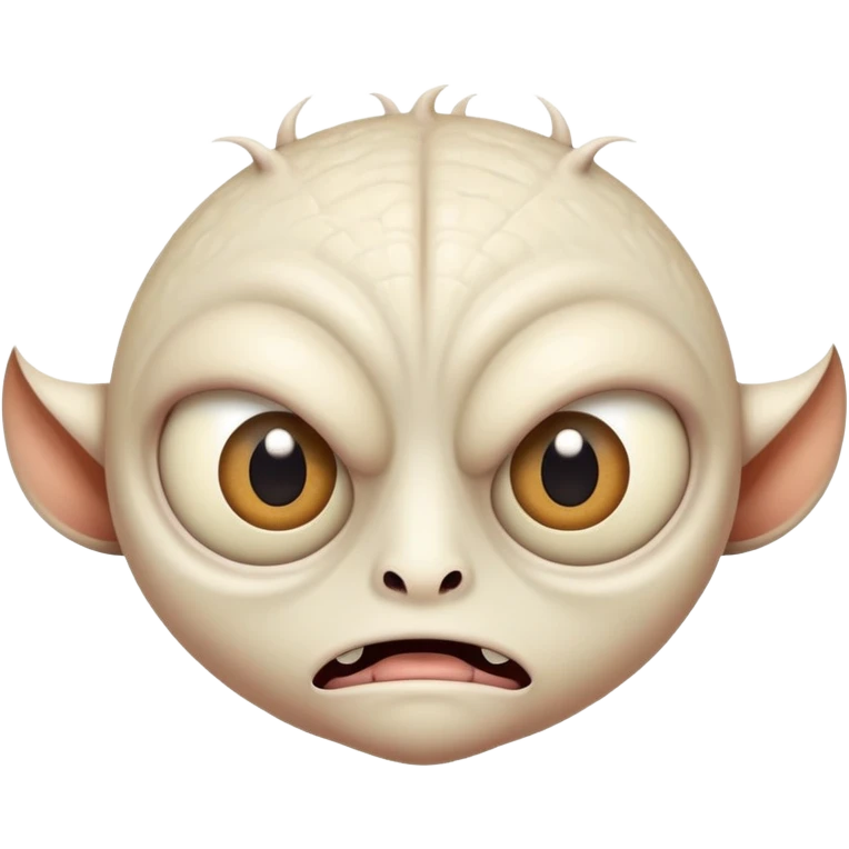 weird freaky creature with strange eyes and unusual expression emoji