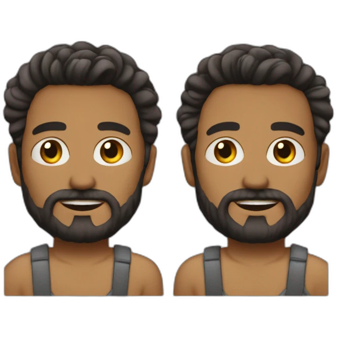 emoji sobe un joven moreno de pelo corto con barba emoji
