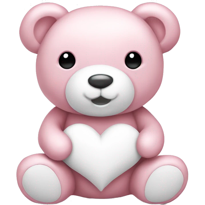 Light pink teddy bear with white heart emoji
