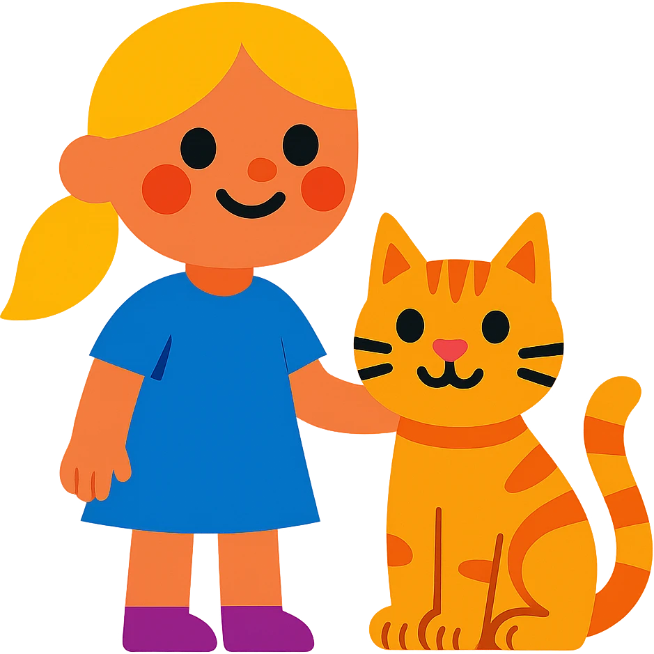 a girl and a cat emoji