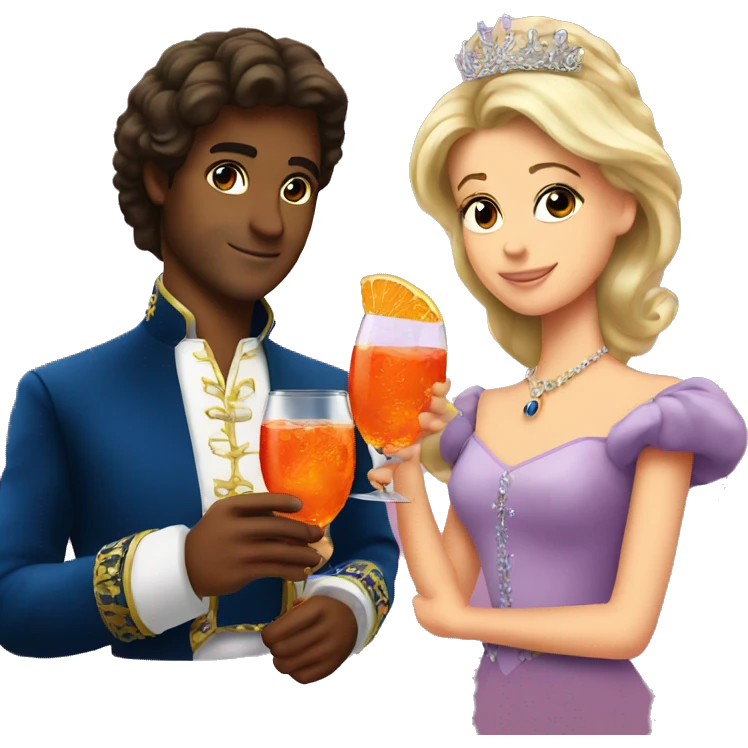 prince and princess drinking aperol emoji