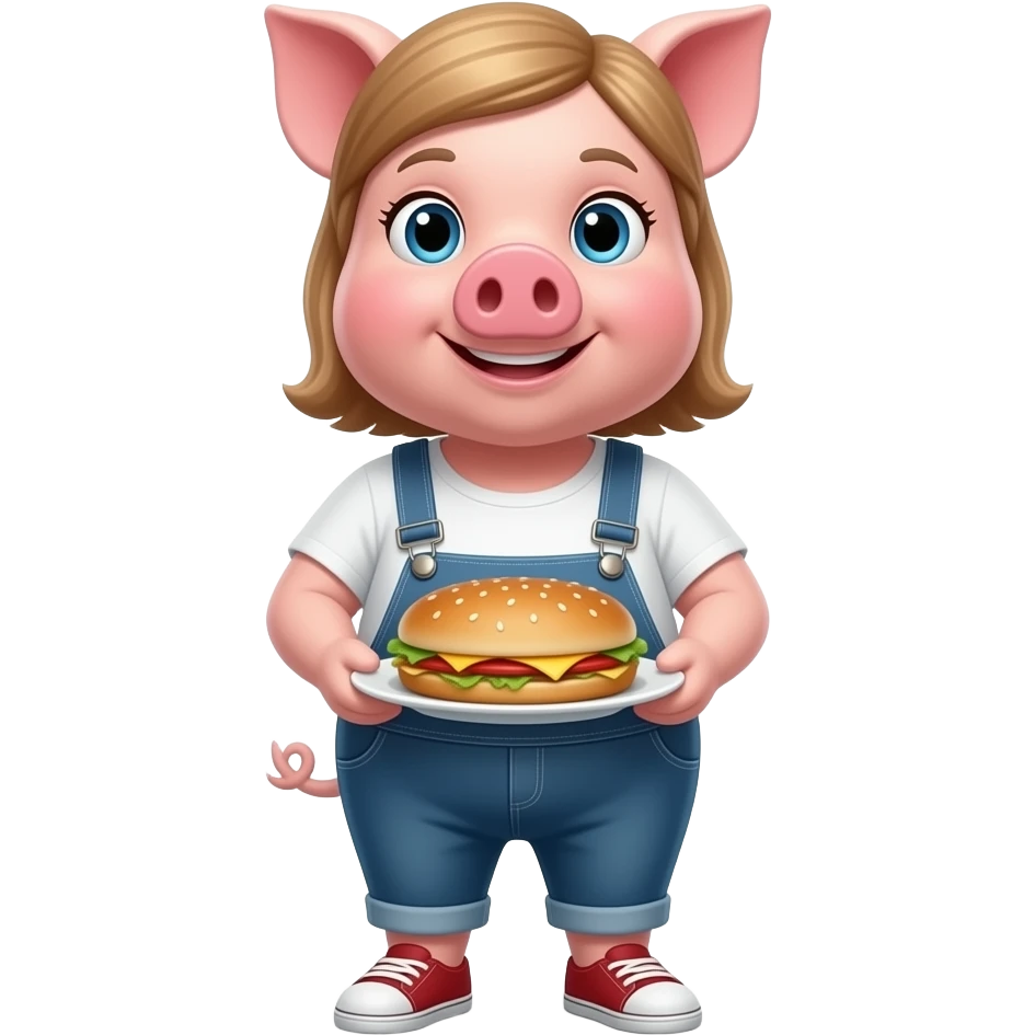 a fimale pig holding a food emoji