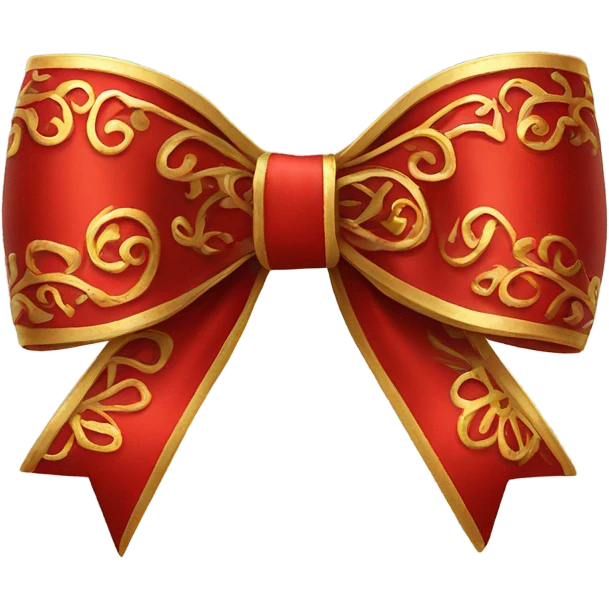 Ornate red Christmas bow emoji