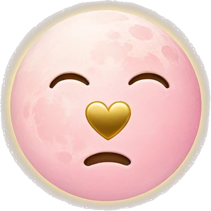 Light pink moon with gold heart  emoji