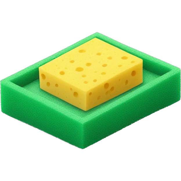 green flat square dish sponge emoji