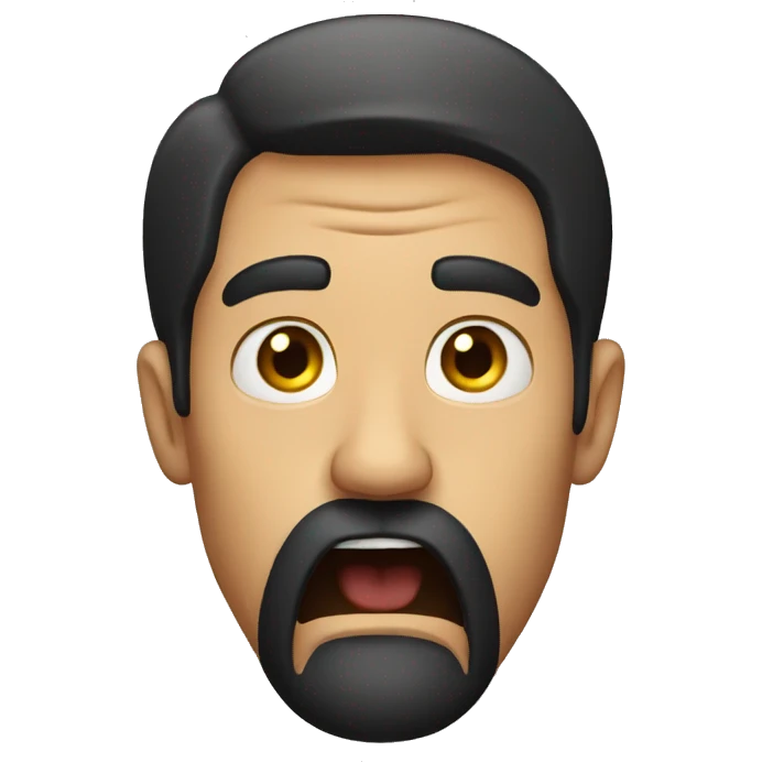 scared man with black beard jumping emoji