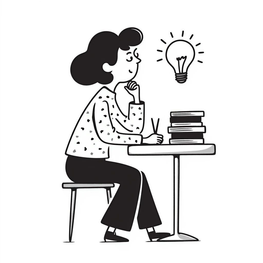 Woman creative thinking emoji