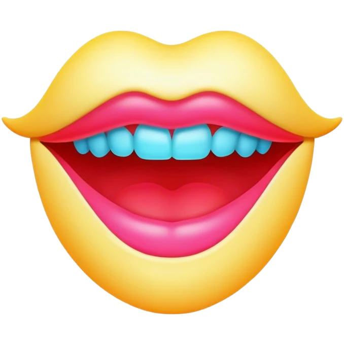 Neon mouth emoji