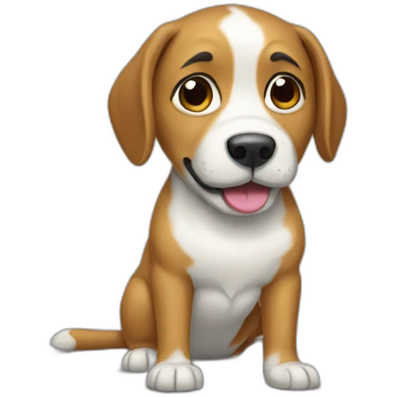 Un chien qui fait ✌ emoji