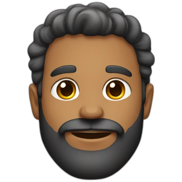 Barba grande e cabelo pequeno emoji