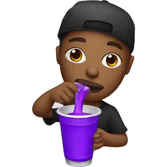 rapper drinking purple drink in a white cup emoji