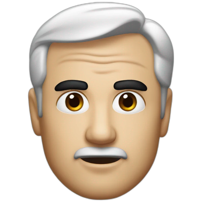 Martin scorsese face with black thick eyebrows but no moustache emoji
