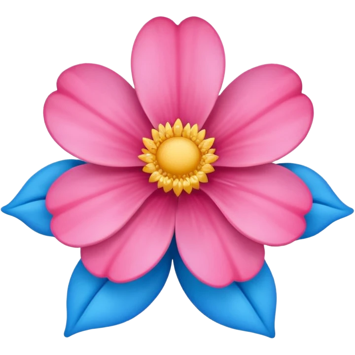 Um emoji da flor rosa só que com coloração azul emoji