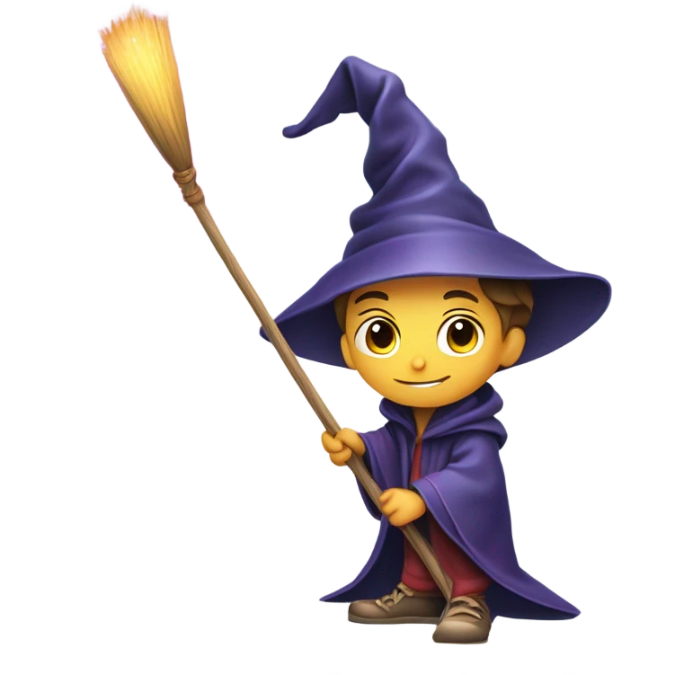 Wizard kid cleaning emoji