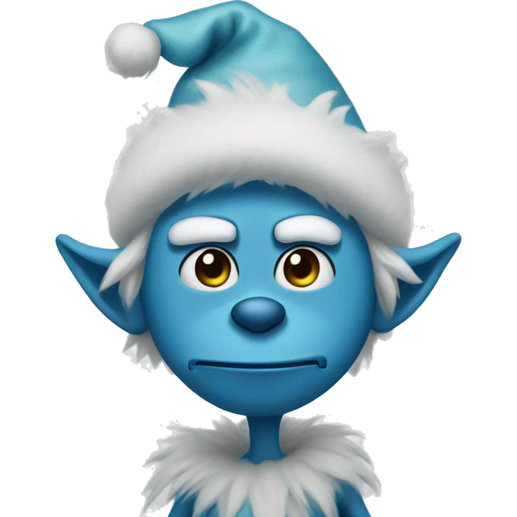 Blue grinch that is waiting for knee surgery emoji