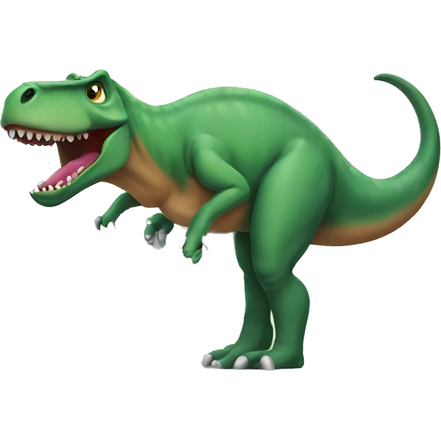 Trex struggling to poop on toilet emoji