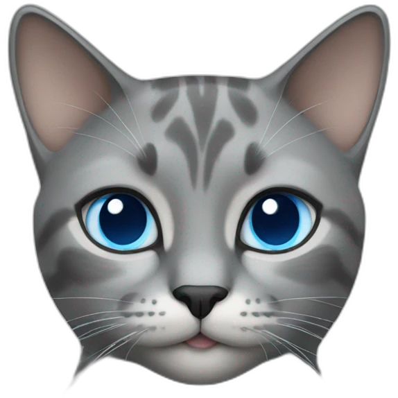 gray female cat blue eyes emoji