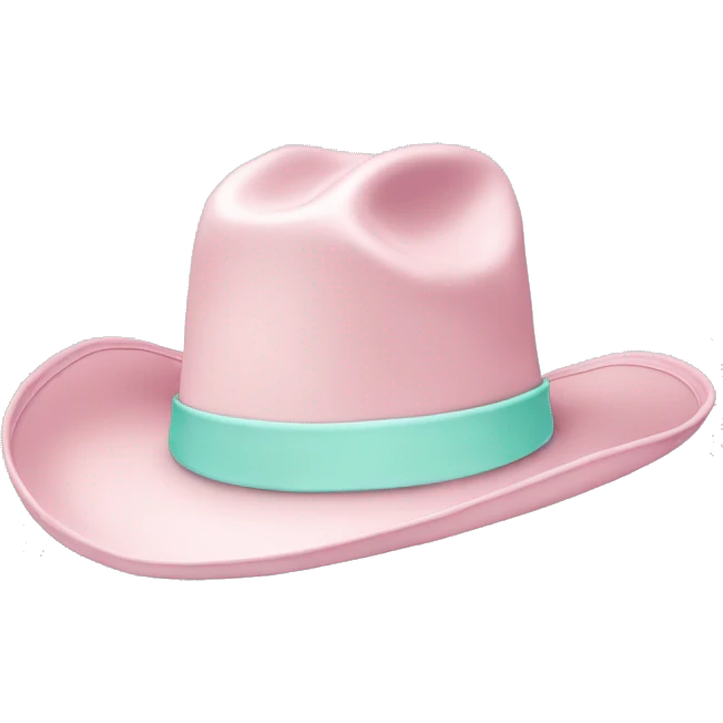 Pastel pink cowboy hat with sea foam coloured band emoji