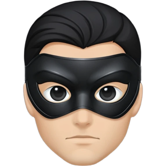simple black superhero eye mask emoji