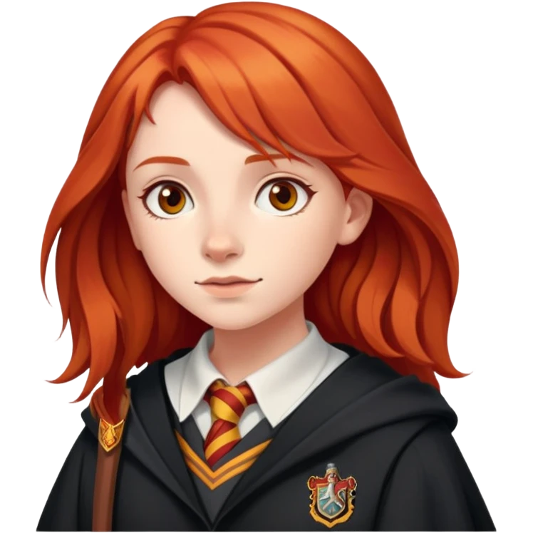 Red head Gryffindor student girl at Hogwarts  emoji