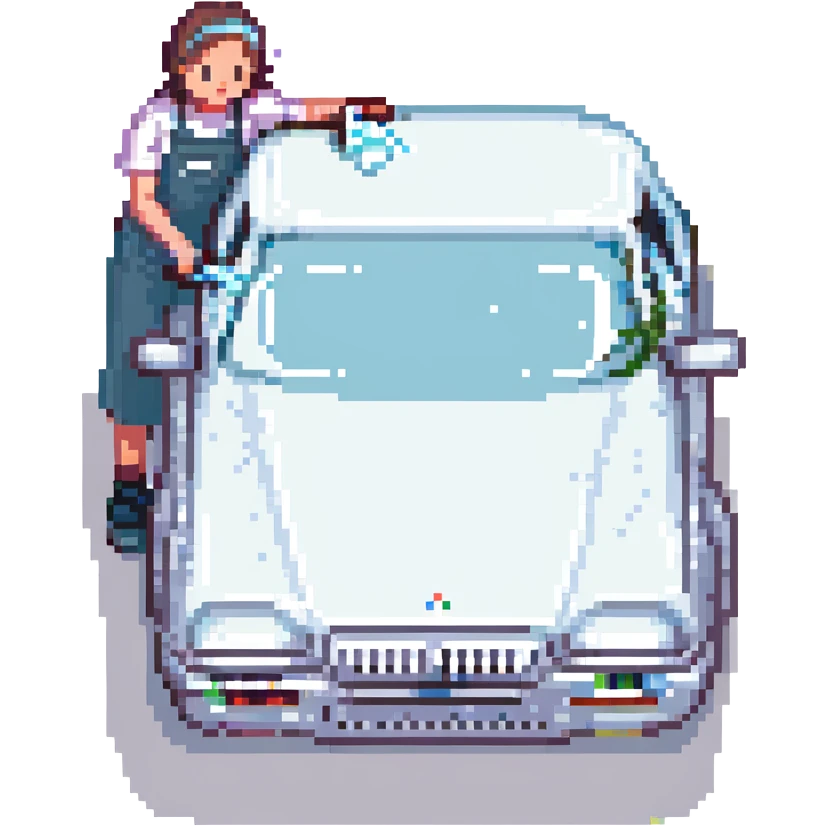 car washer, pixel art style emoji