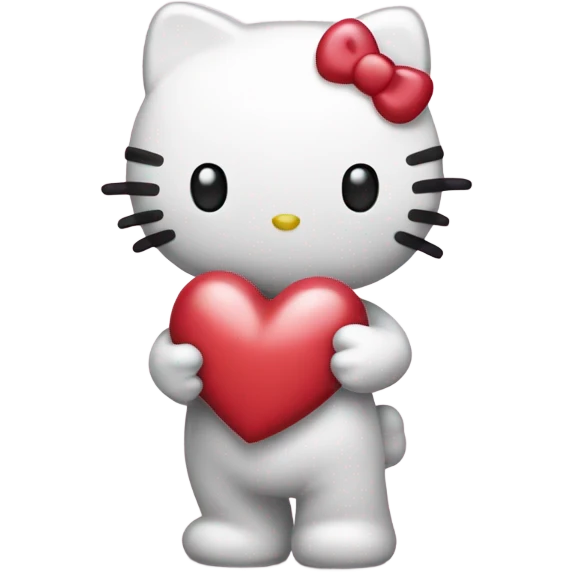 hello kitty with heart emoji